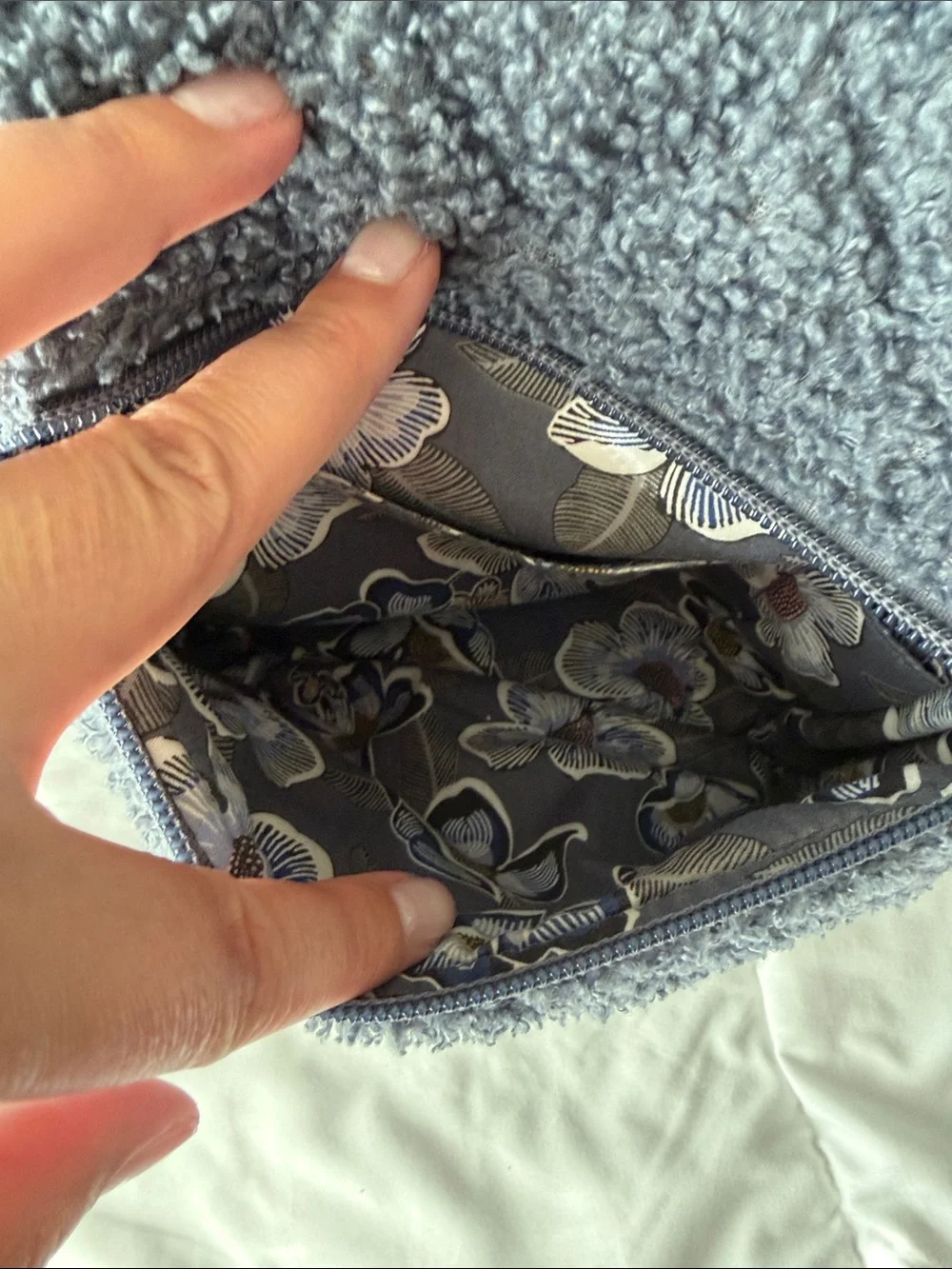 Vera Bradley Gray Sherpa Quilted Backpack